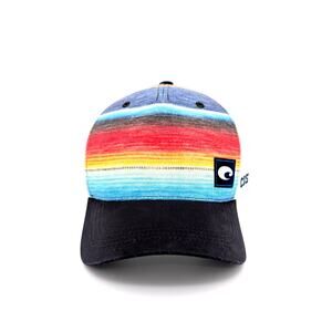 Costa del Mar Baja Stripe Trucker Hat One Size Retro Snapback Mesh Baseball Cap